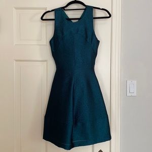 H&M emerald green cutout sparkle skater dress 2